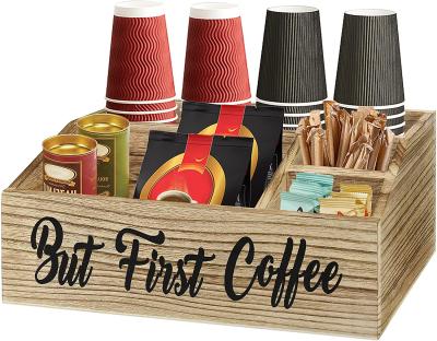 China New-fashion Wooden Coffee Barrel, Coffee Sign Organizer, Coffee Pod Holder Storage Basket for sale