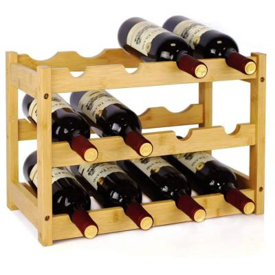 China Best Selling Viable Environmental Non-Toxic Indoor Thicker Bamboo Materials Wooden Wine Wall Rack for sale