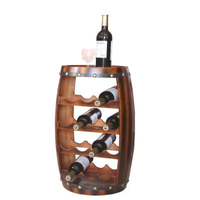 China Durable Rustic Multi Functional Large Capacity Handmade Cellar Wooden Wine Bottles Display Rack for sale