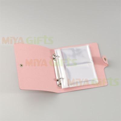 China Mini Cloth Cover Small Ring Binder Custom Leather Sticker Album with Refill Sticker Storage Book for sale