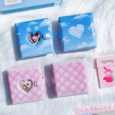 China Custom Cloth Print Mini Cover 3inch Collect Book Photo Small Polaroid Album Comic Cartoon With Button for sale