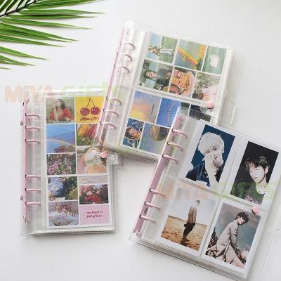 China Custom Soft Bound Cloth Vinyl Clear Plastic 6 Ring Photo Album Binder Clear Cards Collecting Book for sale