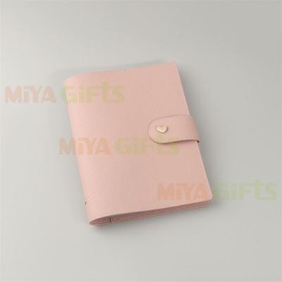 China Large Sticker Decorative Custom Size Sticker Album With Lichi Pink Rose Soft PU Leather Sticker Collecting Book for sale