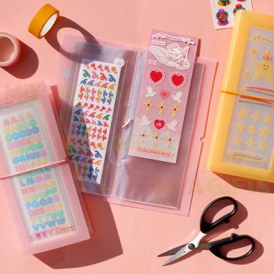 China Custom Plastic Hard Decorative Sticker PP Cover Planner Sticker Organizer Decor Pocket Photocard Pocket With Refill for sale