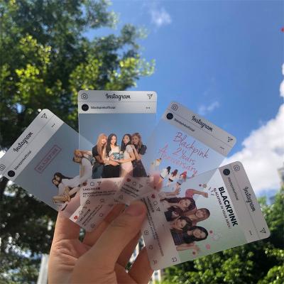 China Support Star Europe Blackpink Kpop Photo Instagram Transparent Cards Custom Small Mini Fanclub Plastic Cards for sale