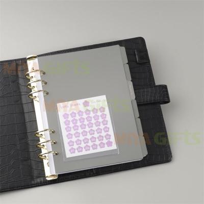 China Printed Clear Plastic Adhesive Transparent Rectangle Planner Diary Pocket Large With Card Slot Task Card Holder for sale