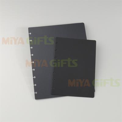 China Custom size printed printing black opaque thick plastic discbound planner front and back cover for sale