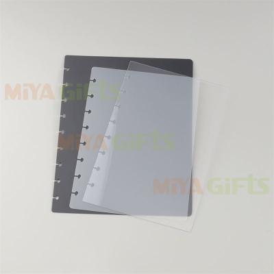 China Custom Size Printed Printing Durable Thick Plastic Clear White Frosted Black Foil Planner Cover Set for sale