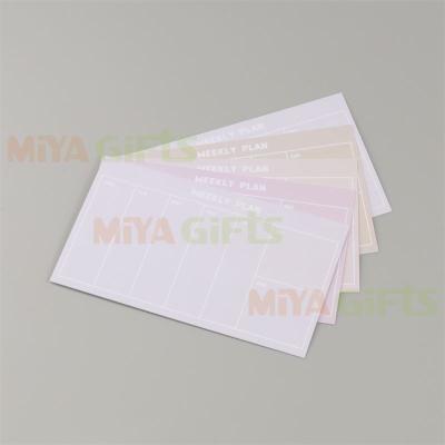 China Printed for Planner Planning Daily Routine Custom Design Habit Tracker Paper Checklist Weekly Task Cards for sale