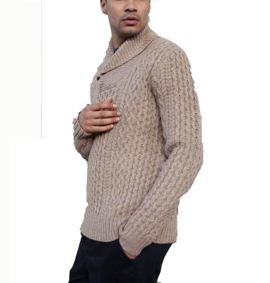 China Anti-pilling 80% superfine merino/20% nylon FOCUS SHAWL COLLAR SWEATER WITH ALL OVER WIRE for MEN for sale