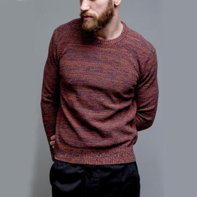 China Anti-pilling MEN'S 100% COTTON MARL TEXTURE KNITTED SWEATER (PULLOVER) for sale