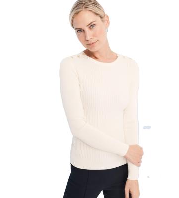 China 2020 Women's Anti-pilling 54% Cotton / 44% Modal / 2% Spandex Brushed Ribbed Knitted Sweater for sale