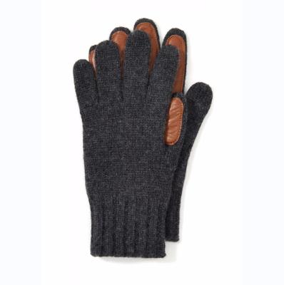 China WITH LEATHER PALM MEN'S 4% cashmere/20% lambswool/20% cotton/33% viscose/23% nylon KNITTED GLOVE WITH LEATHER PALM for sale