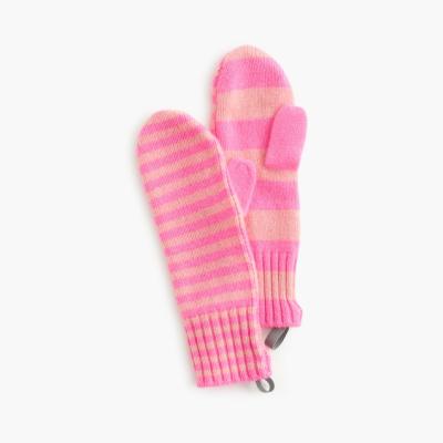 China ASYMMETRIC STRIPE GIRLS 100% CASHMERE KNITTED GLOVE WITH ASYMMETRIC STRIPE for sale