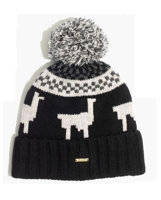 China JACQUARD WOMEN'S 100% WOOL KNITTED HAT IN JACQUARD WITH POM for sale