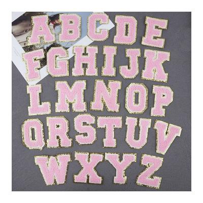 China Handmade Custom High Quality Letter 3D Sequin Woven Iron On Embroidery Felt Patch For Clothes for sale