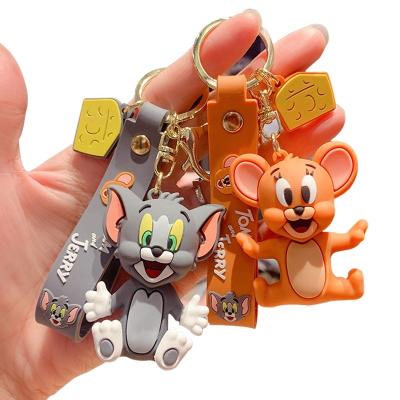 China PVC Key Ring Silicone Tom And Jerry Key Chain 3D Cartoon Custom Anime Kawaii Tom And Jerry Keychain Bags And Keys etc. car for sale