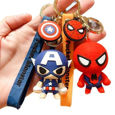 China Captain America Marvel Key Chain Captain America Marvel Key Chain PVC Comic Anime Superheroes Cartoon Silicone Avengers Key Bags and Keys etc. 3D car marvel key chain for sale