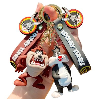 China PVC Cartoon Kawaii Children Key Ring Chain Custom 3D Animal Silicone Key Chains Cute Insects Bunny Keychain Bags And Bugs Keys Etc. 3d car for sale