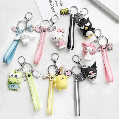 China Anime Promotion Gifts Kawaii Melody Big-Eared Coolermi Pudding Dog Sanrioed High Quality Silicon PVC Custom Key Chain Accessories 3D for sale