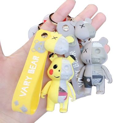 China Promotion Gifts Cartoon Key Chain 3D Kawaii Bear Cub Bears High Quality Custom Made Silicon British Rubber For School Bag for sale