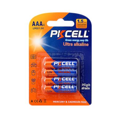 China Toys PKCELL Brand AM4 LR03 AAA Alkaline Storage Batteries Size AAA Batteries Pilas AAA 15v lr03 aa battery for sale