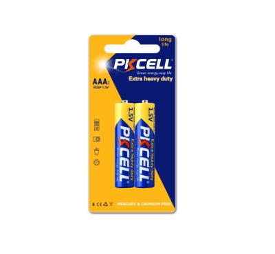 China Toys wholesale good quality PKCELL zinc carbon battery 1.5v r03p size um-4 AAA batteries for sale