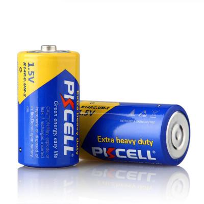 China Toys PKCELL C size zinc carbon battery 1.5v r14 um2 dry cell battery for flashlight,toys for sale