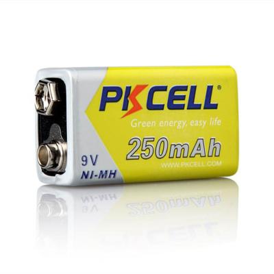 China PKCELL toys new product rechargeable battery Ni-MH 9V 250mAH battery for sale