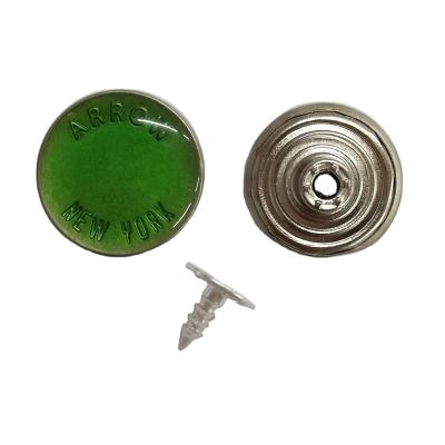 China Durable Green Rubber Spike Jacket 20mm Jeans Button for sale