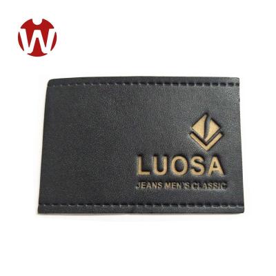 China Durable Shiny Black Alphabet Leather Porpullar Hotsale Patch For Man's Clothing for sale