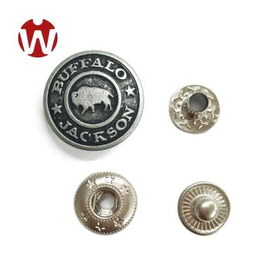 China Viable Elephant Logo 18mm Convex Metal Snap Button for sale