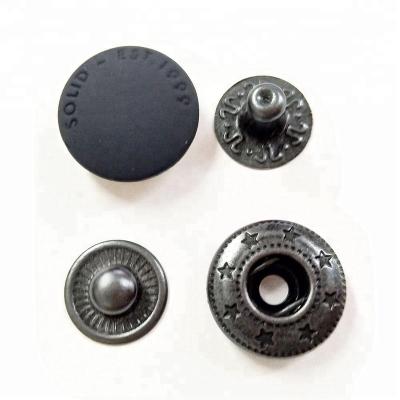 China 15mm Viable Fashion Manufacturing Plating Professional Customer Matt Black Snap Button for sale