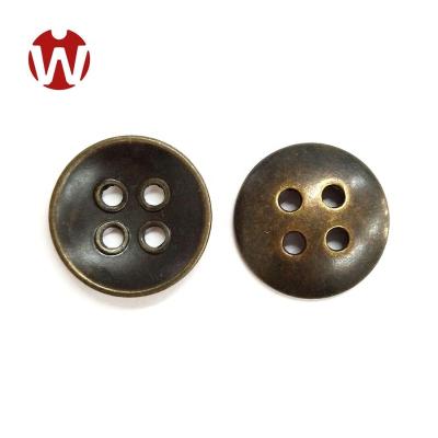 China 20mm Antique Brass Metal Viable Holes Military Buttons 4 for sale