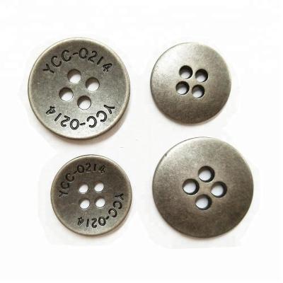 China Viable Cheaper Metal Logo Design 4 Holes Metal Customer Good Quality Price Sewing Button for sale