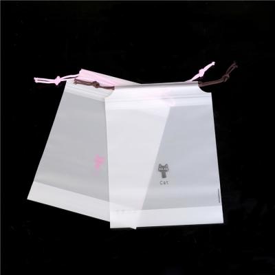 China Small Recyclable Promotion Gift Bag Cotton Drawstring Pouch Bags Print EVA Frosted Plastic Package LDPE Customized Offset Printing Accept for sale