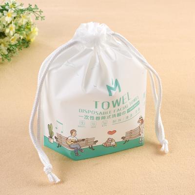 China Disposable Customized Translucent PE Mylar EVA Plastic Drawstring Pouches Bag For Cloth Napkins for sale