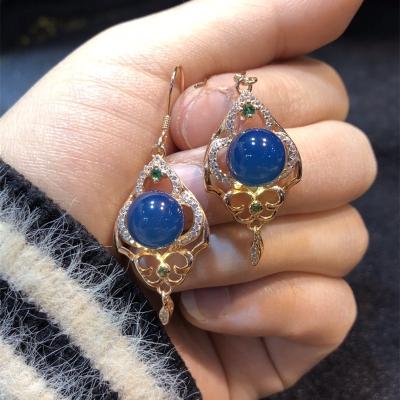 China Wholesale CLASSIC Goddess Gold Natural Jewelry Set Amber 3 Pieces Jewellry Sets Fashion Mexican Blue Jewelry Sets With Zircon for sale