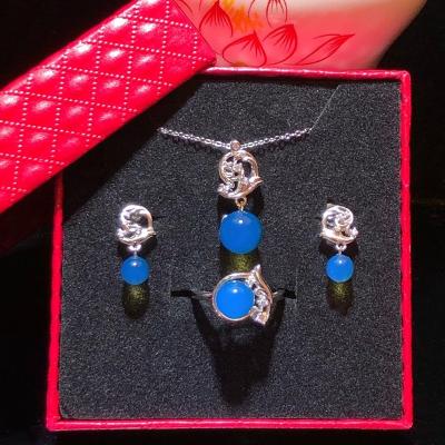 China D&Y CLASSIC Wholesale Natural Jewelry Set Amber 3 Piece Jewellry Set Fashion Mexican Blue Jewelry Set With Zircon for sale