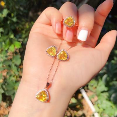 China D&Y CLASSIC Women Jewelry Set Diamond Cut Mexico Natural Stone Amber Jewelry Customized S925 for sale