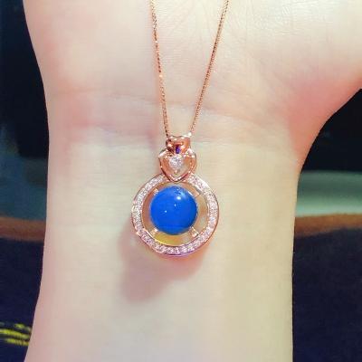 China D&Y CLASSIC Women's Mexican Natural Stone Amber Jewelry S925 Drop Heart Pendant Necklace Customized for sale