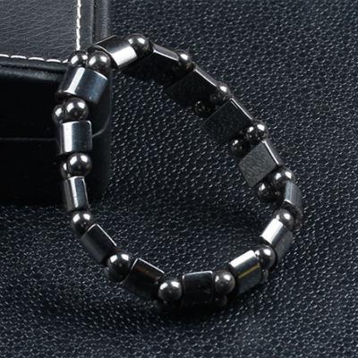 China High Quality Fashion Double Black European American Gall Bead Bracelet Natural Stone Bracelet For Women Men for sale