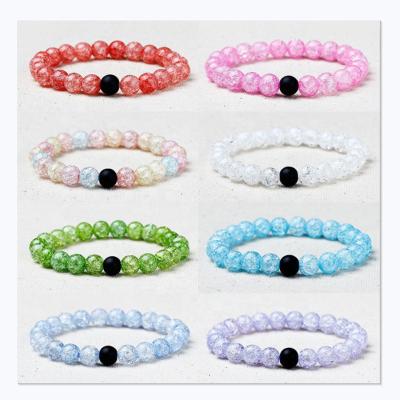 China Wholesale Trendy Liuli Crystal Flower Custom Women Multicolor Frosted Stone Charm Beaded Bracelets for sale