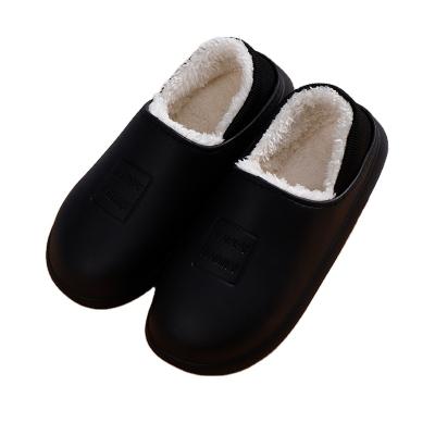 China Cushioning Thick-soled EVA Waterproof Home Slippers Winter Warm Home Furry Ladies Slippers for sale