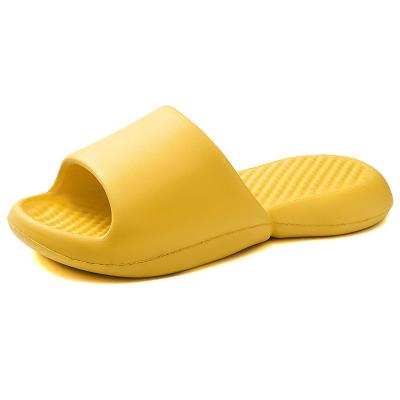 China Cushioning Yellow Indoor Soft Thick-soled EVA Slippers Unisex Lightweight Slippers New Jieyang Factory EVA Slippers for sale