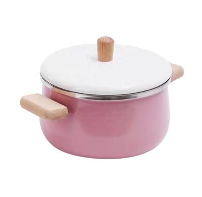 China Sustainable Enamel Pot Set Cookware Stick Pot Set Non Cookware Set Cooking for sale