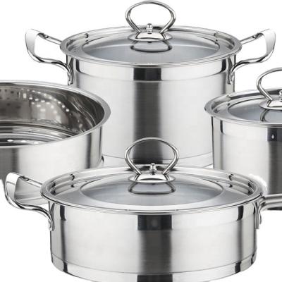 China Sustainable Stainless Steel Suit Cooking Pot Set Stainless Steel Cookware for sale