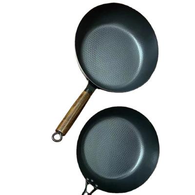 China CLASSIQUE 1.5mm Thickness Frying Pan Carbon Steel 20cm 22cm 24cm 26cm 28cm 30cm 32cm Rotating and Nitriding Deep Fryer Pan for sale