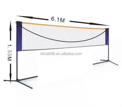 China Quick Assemble Factory OEM Size Adjustable And Portable Badminton Tennis Volleyball Net Rack With Pole With Carry Bag Portable Badminton Ne for sale