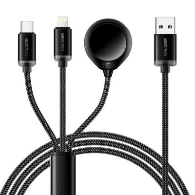 China TPE USB A para USB C + L + Cable de relógio 3 em 1 Cable de carregamento 3A série ES-X60 à venda